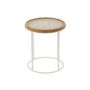 Voir la diapositive 2 : Paris Prix Table d'Appoint en Bois  Mati  56cm Naturel & Blanc