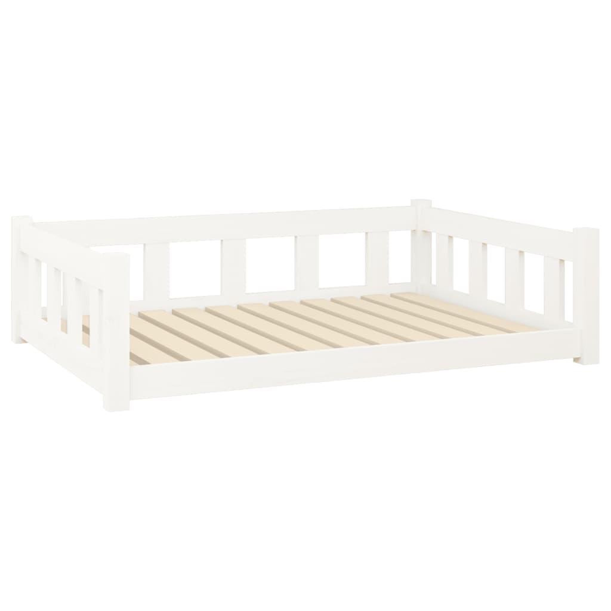 Voir la diapositive 2 : VIDAXL Lit pour chien blanc 105,5x75,5x28 cm bois de pin solide