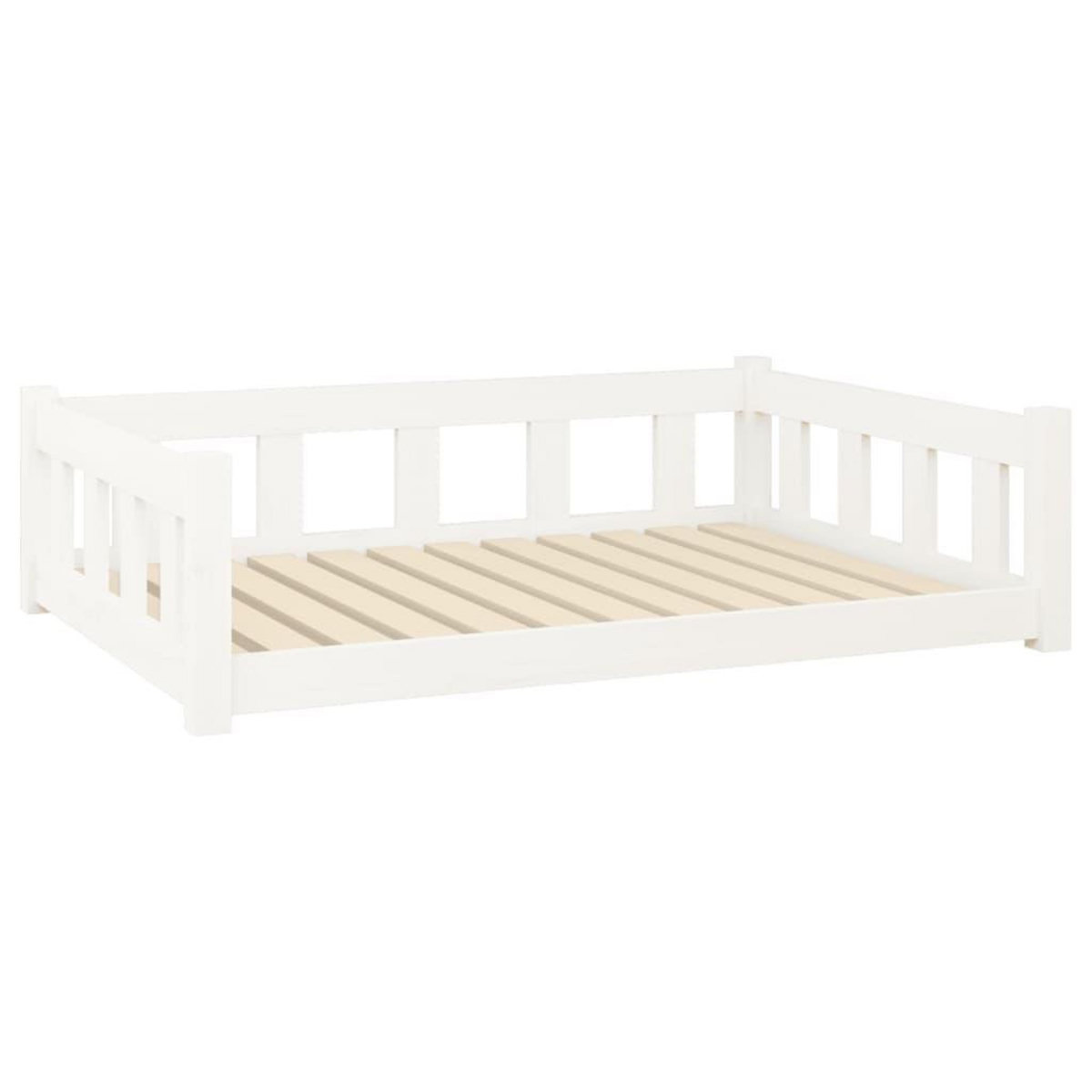 VIDAXL Lit pour chien blanc 105,5x75,5x28 cm bois de pin solide