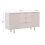 Voir la diapositive 5 : BEST MOBILIER Monica - buffet - beige - 3 tiroirs et 2 portes - 150 cm