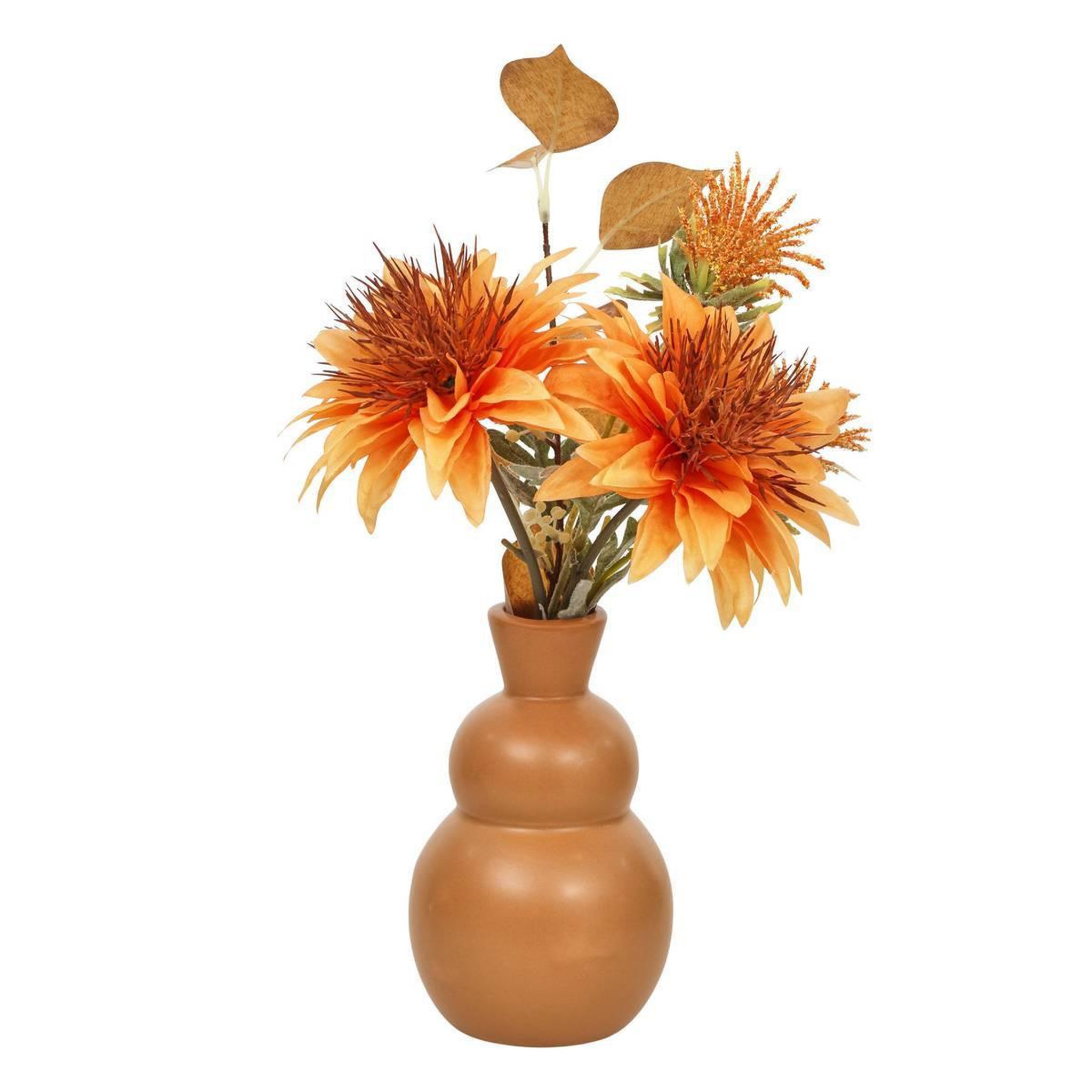 ATMOSPHERA Composition florale artificielle  penny  32cm orange
