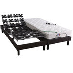 IDLITERIE Lot 2 Sommiers relaxation electrique ellipse. Coloris disponibles : Marron