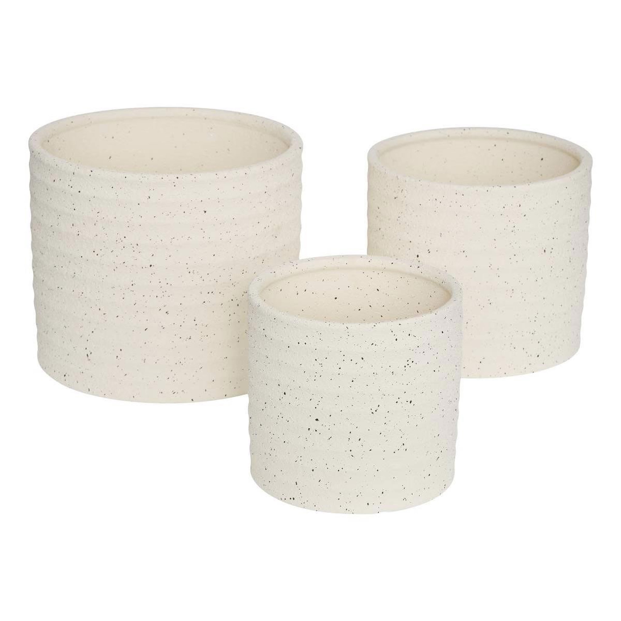 ATMOSPHERA Lot de 3 cache-pots en céramique  elly  25cm blanc