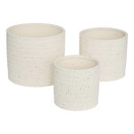 ATMOSPHERA Lot de 3 Cache-Pots en Céramique  Elly  25cm Blanc