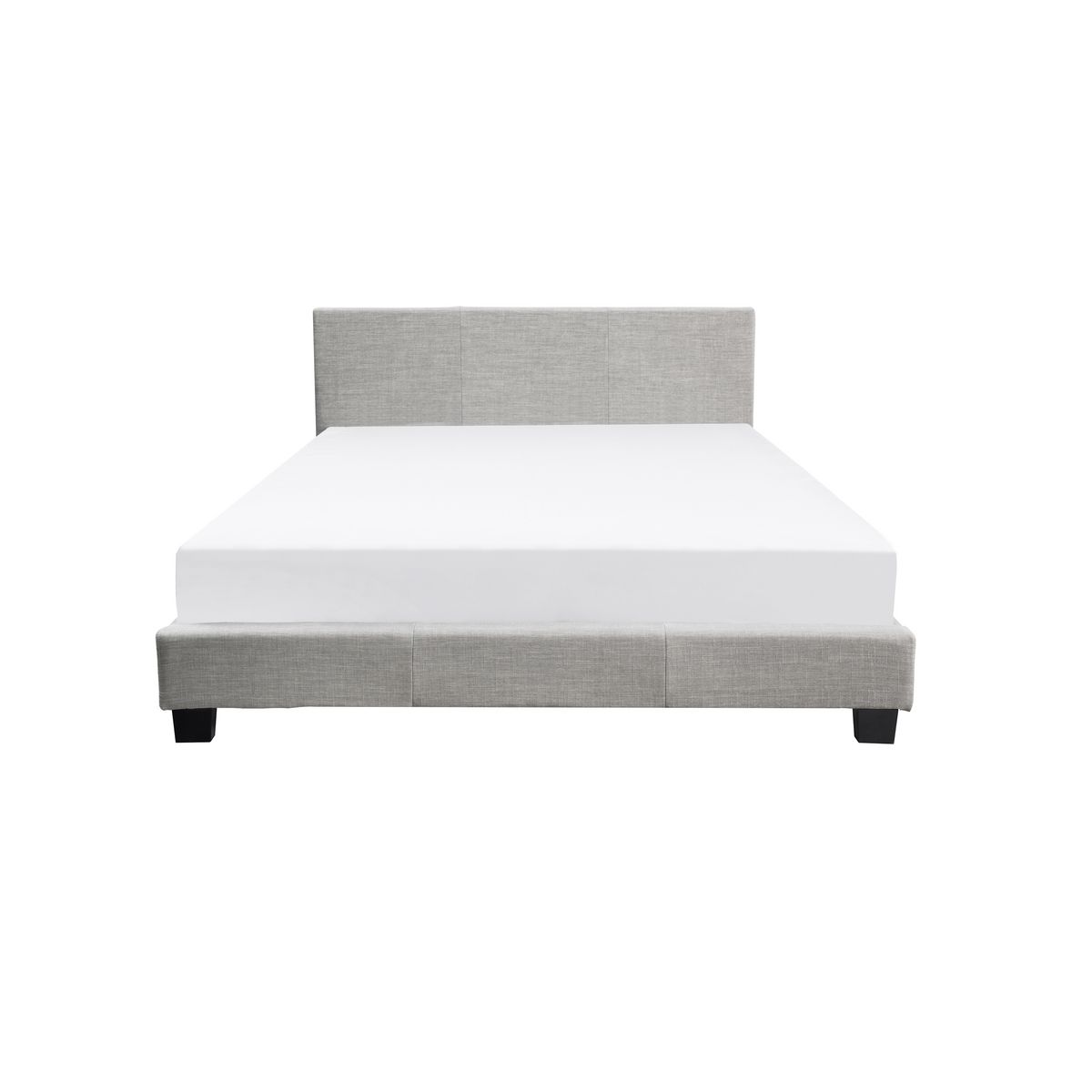 Lit revêtement tissu avec tête de lit et sommier à lattes 140x190 cm MARTIN