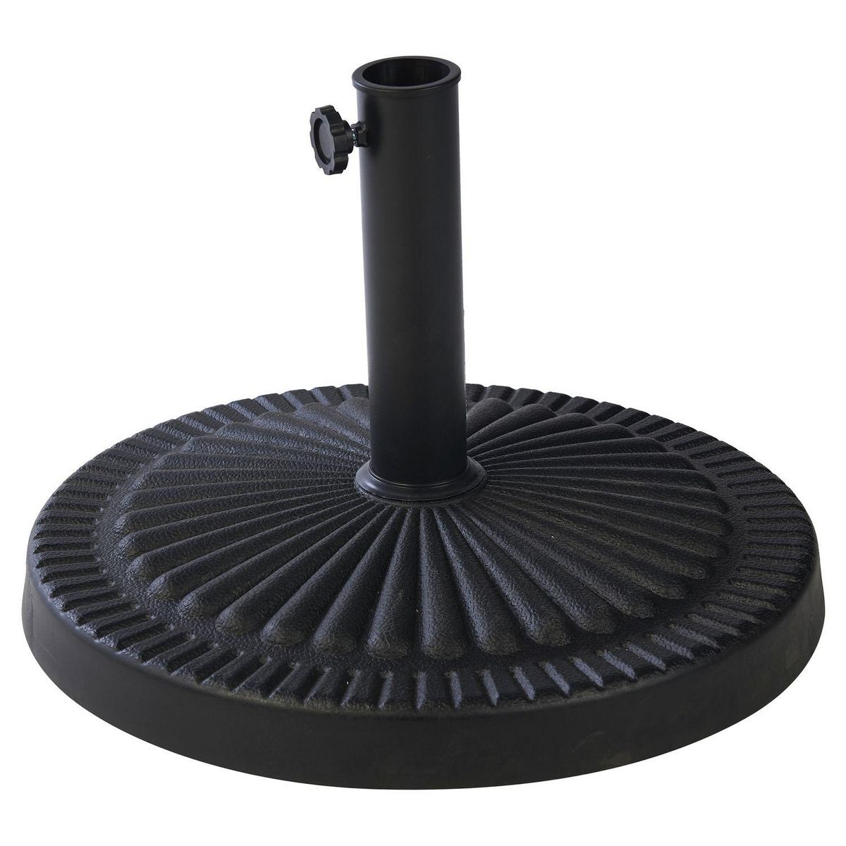 GARDENSTAR Pied de parasol rond - Résine - Noir