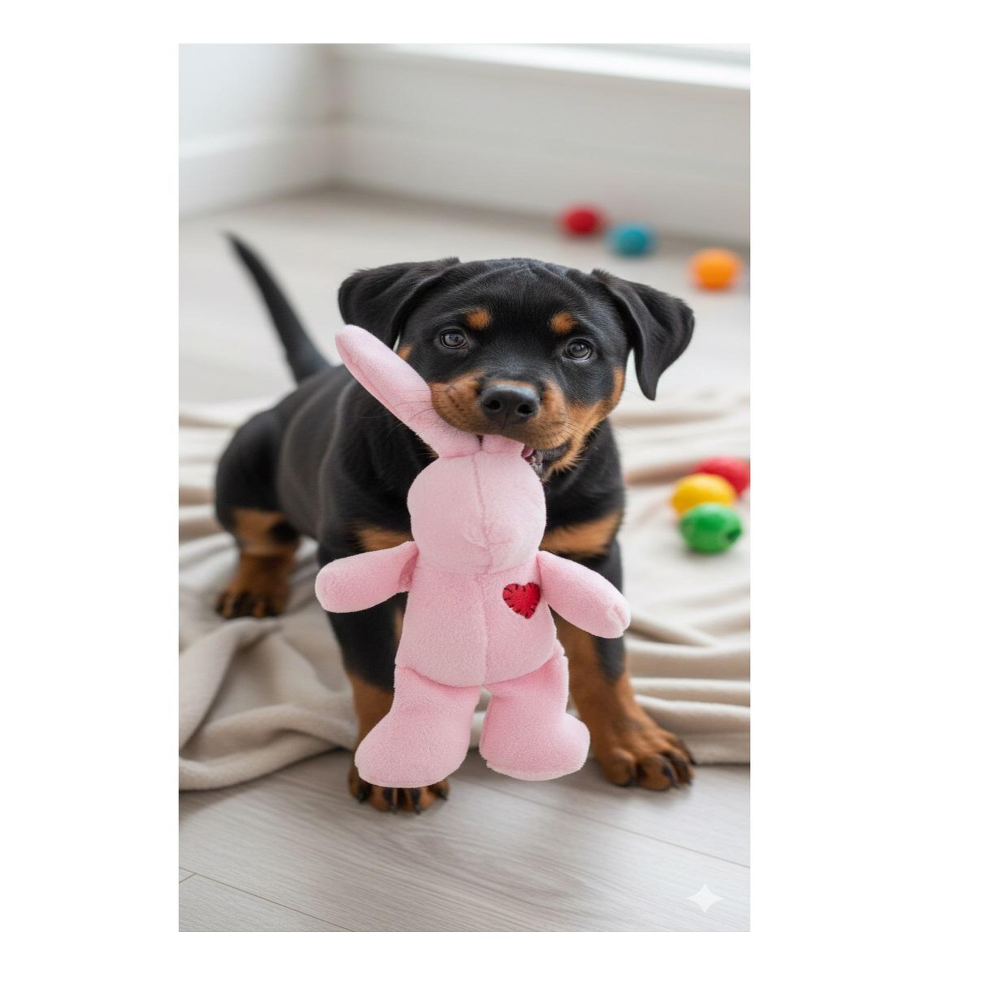 Voir la diapositive 2 : Eden Jeu en peluche lapin avec un coeur