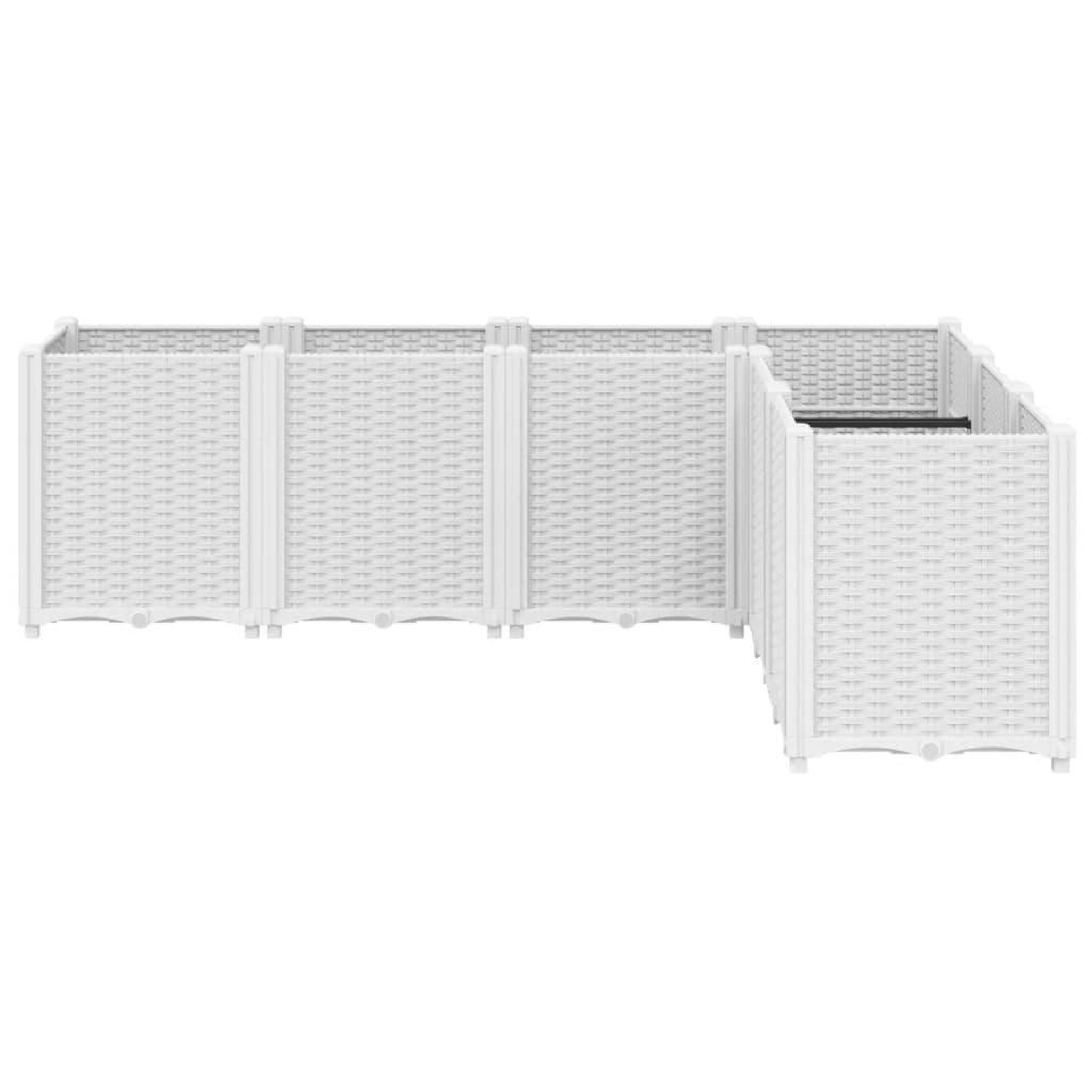 Voir la diapositive 3 : VIDAXL Jardiniere blanc 160x120x53 cm polypropylene