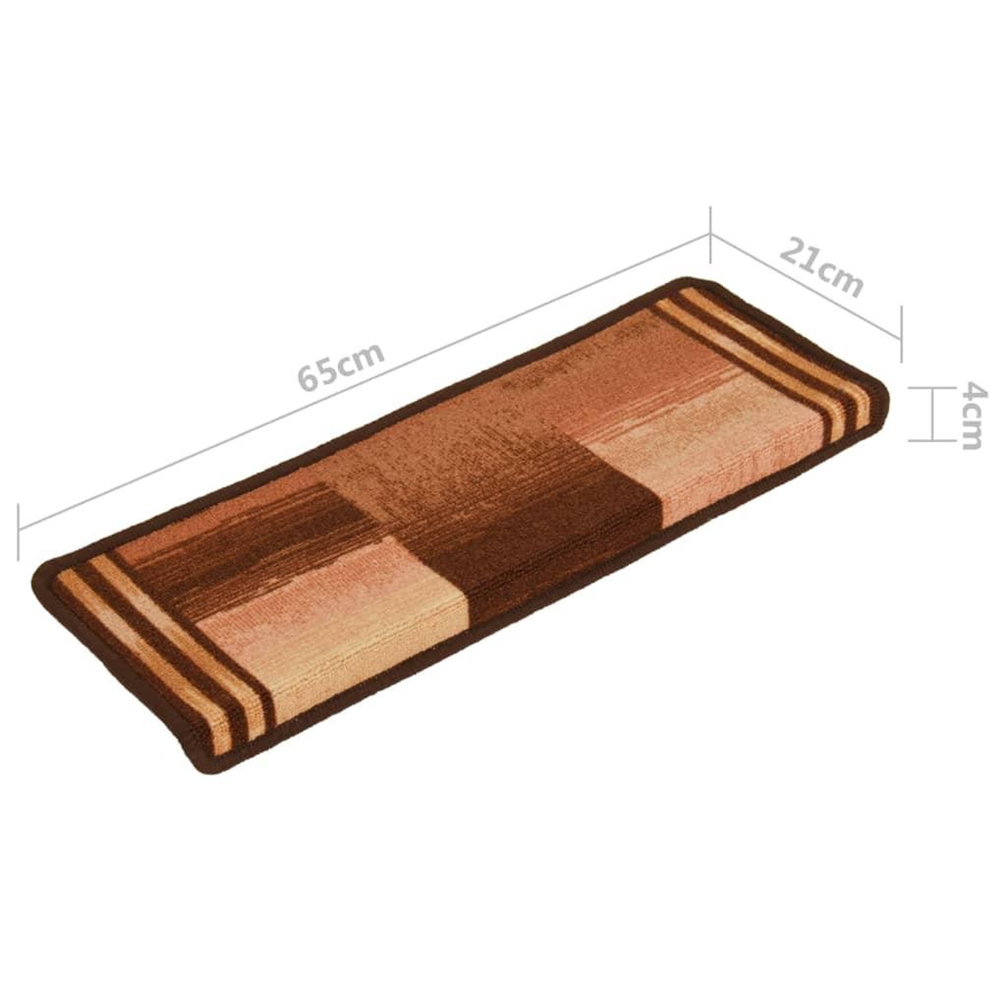 Voir la diapositive 6 : VIDAXL Tapis d'escalier autoadhesifs 10 pcs 65x21x4 cm Marron