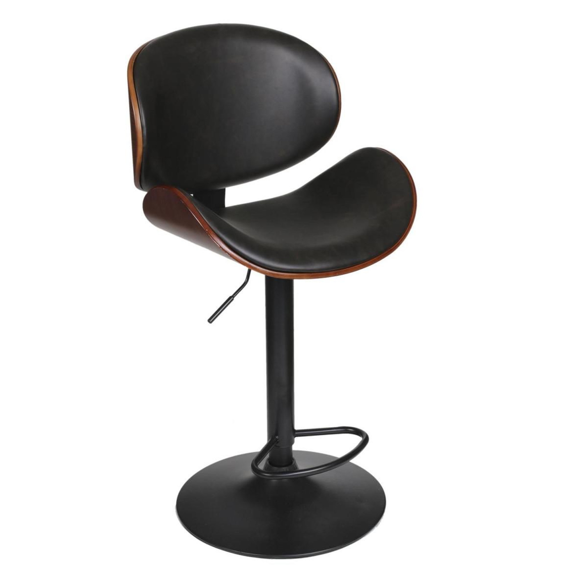 The Home Deco Factory Chaise de bar rétro design  nash  97-118cm noir