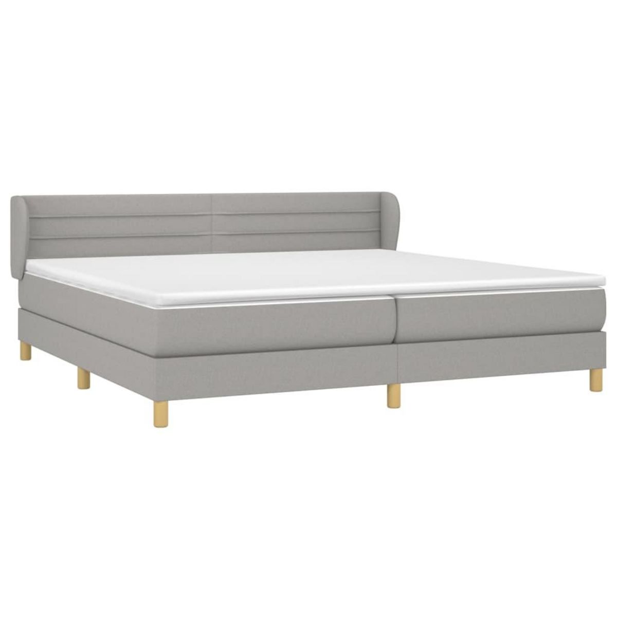 VIDAXL Sommier a lattes de lit avec matelas Gris clair 200x200cm Tissu