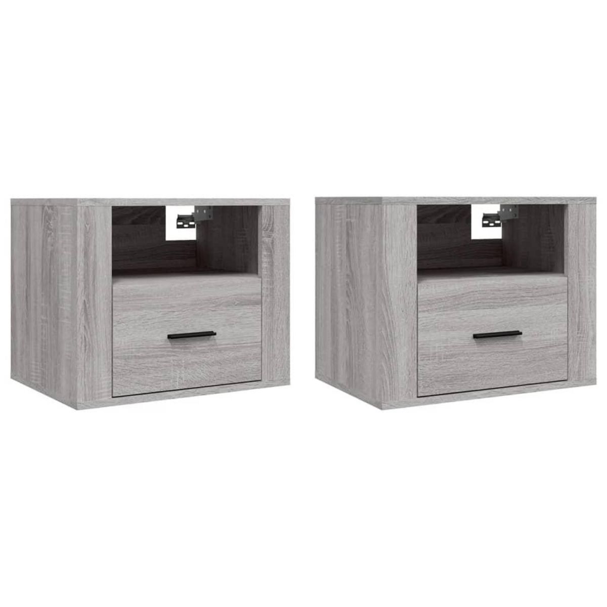 VIDAXL Tables de chevet murales 2 pcs Sonoma gris 50x36x40 cm