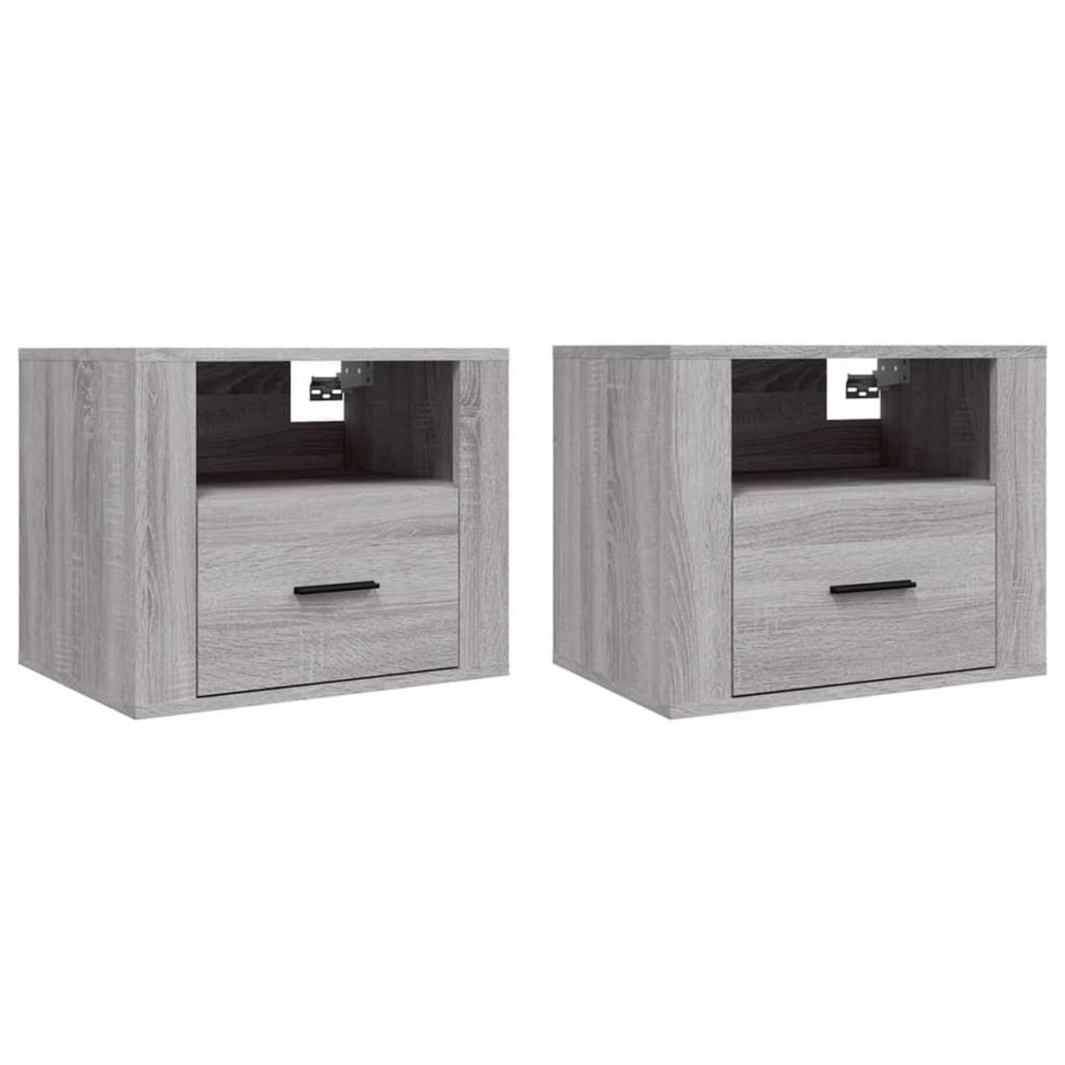 VIDAXL Tables de chevet murales 2 pcs Sonoma gris 50x36x40 cm
