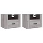 Voir la diapositive 2 : VIDAXL Tables de chevet murales 2 pcs Sonoma gris 50x36x40 cm
