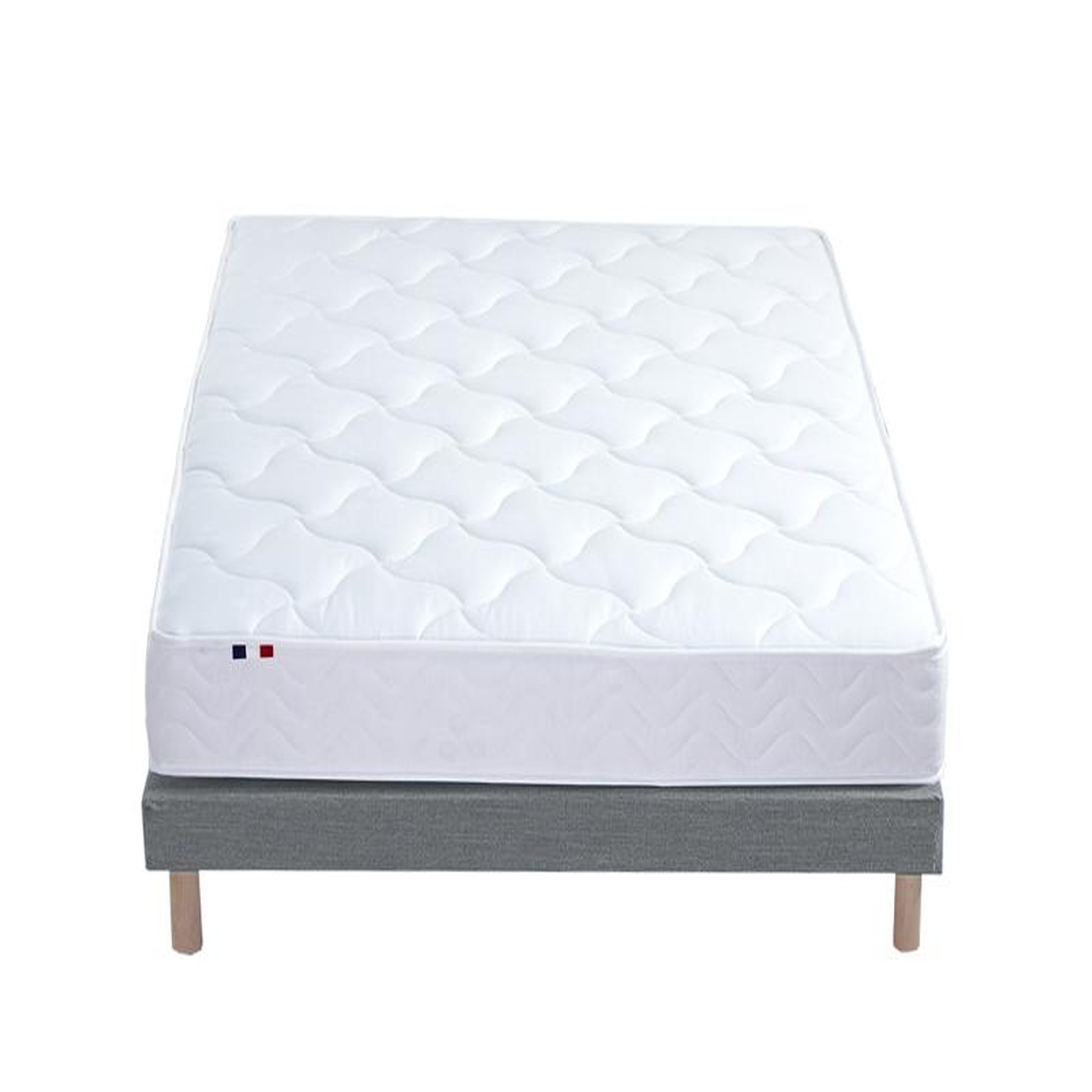 Voir la diapositive 3 : Ensemble literie matelas 594 ressort ensachés +sommier tapissier 140x190 cm ASTRE