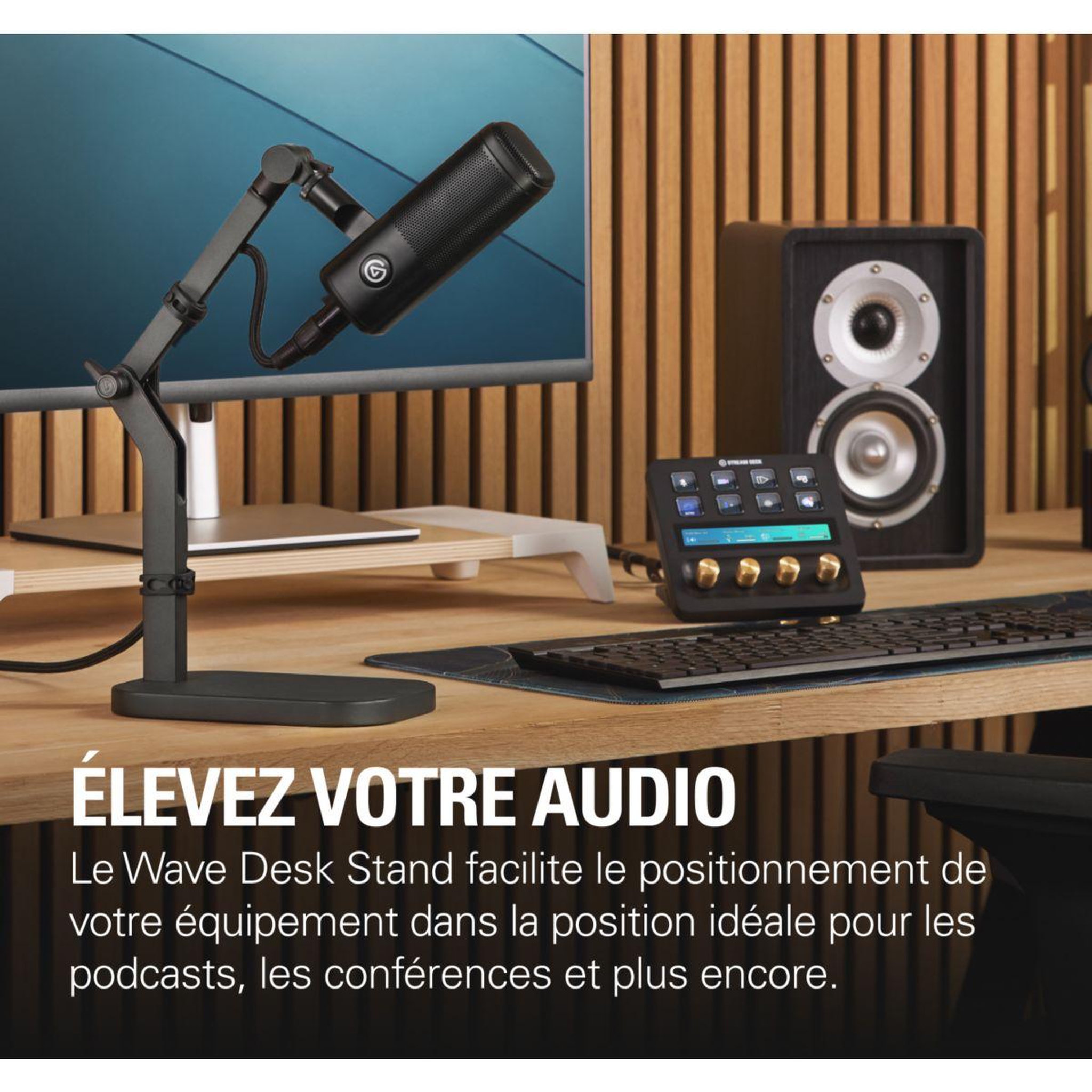 Voir la diapositive 3 : ELGATO GAMING Bras de micro wave desk stand