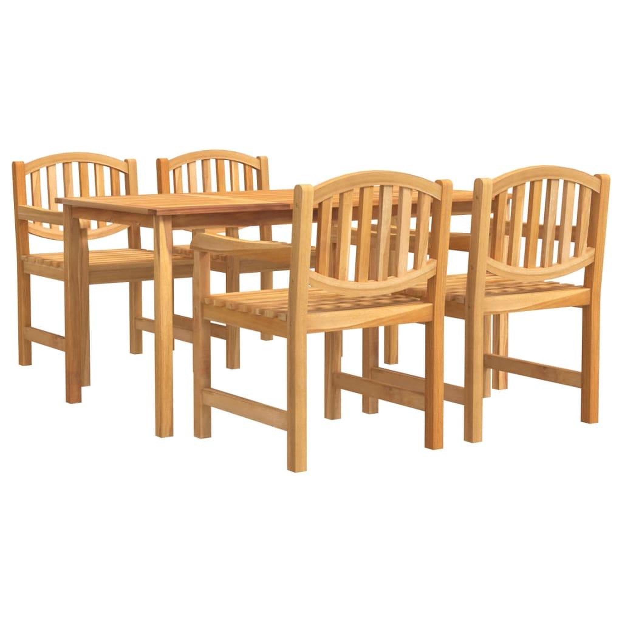 Voir la diapositive 2 : VIDAXL Ensemble a manger de jardin 5pcs Bois de teck massif