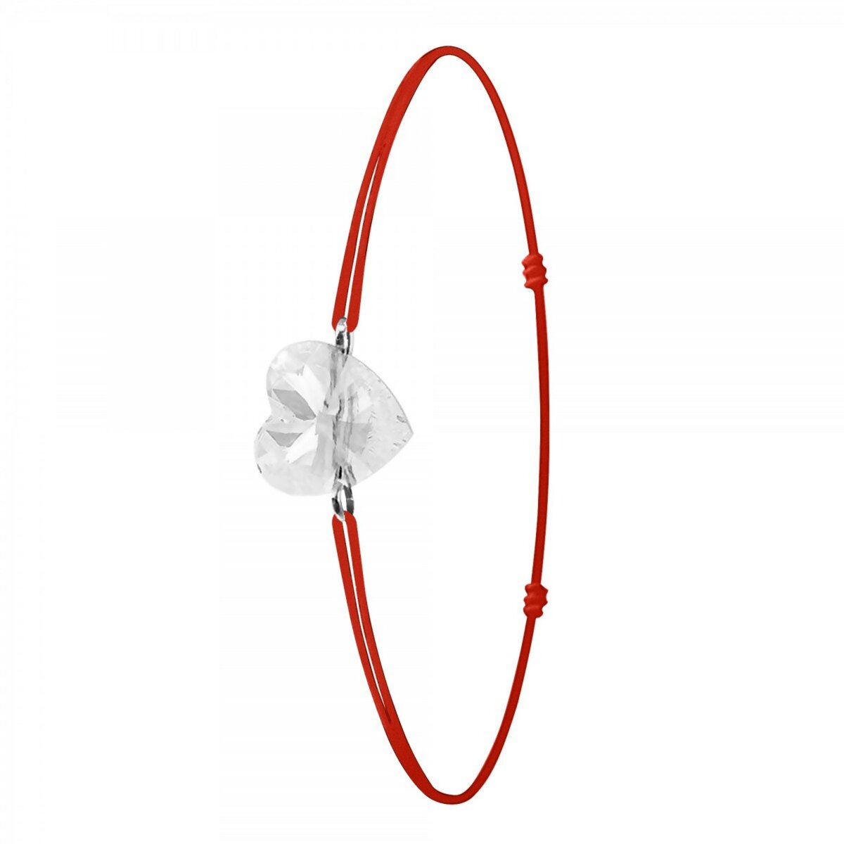 SC CRYSTAL Bracelet élastique rouge et coeur SC Crystal orné de Cristaux scintillants