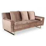 Paris Prix Canapé Convertible Velours  Albine  210cm Taupe