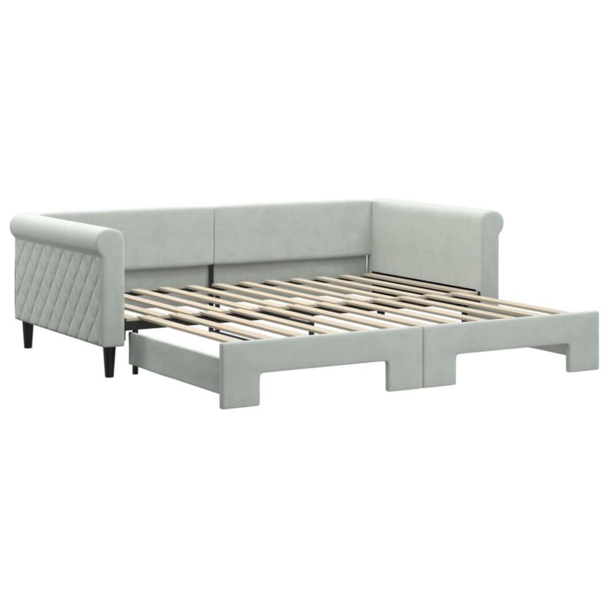 VIDAXL Lit de jour avec gigogne sans matelas gris clair 100x200 cm