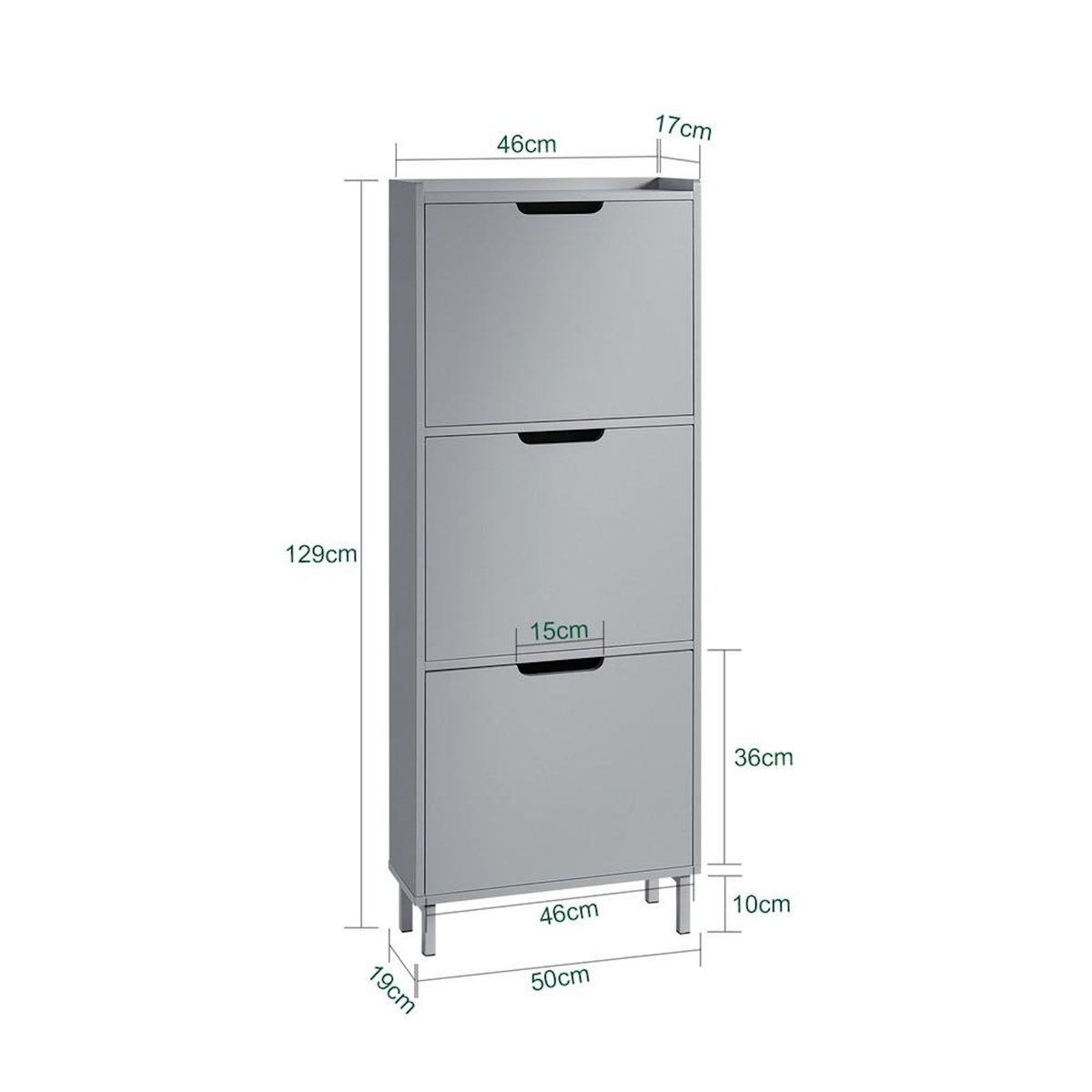 SOBUY SoBuy - Meuble À Chaussures 3 portes - Minimaliste - FSR151-H