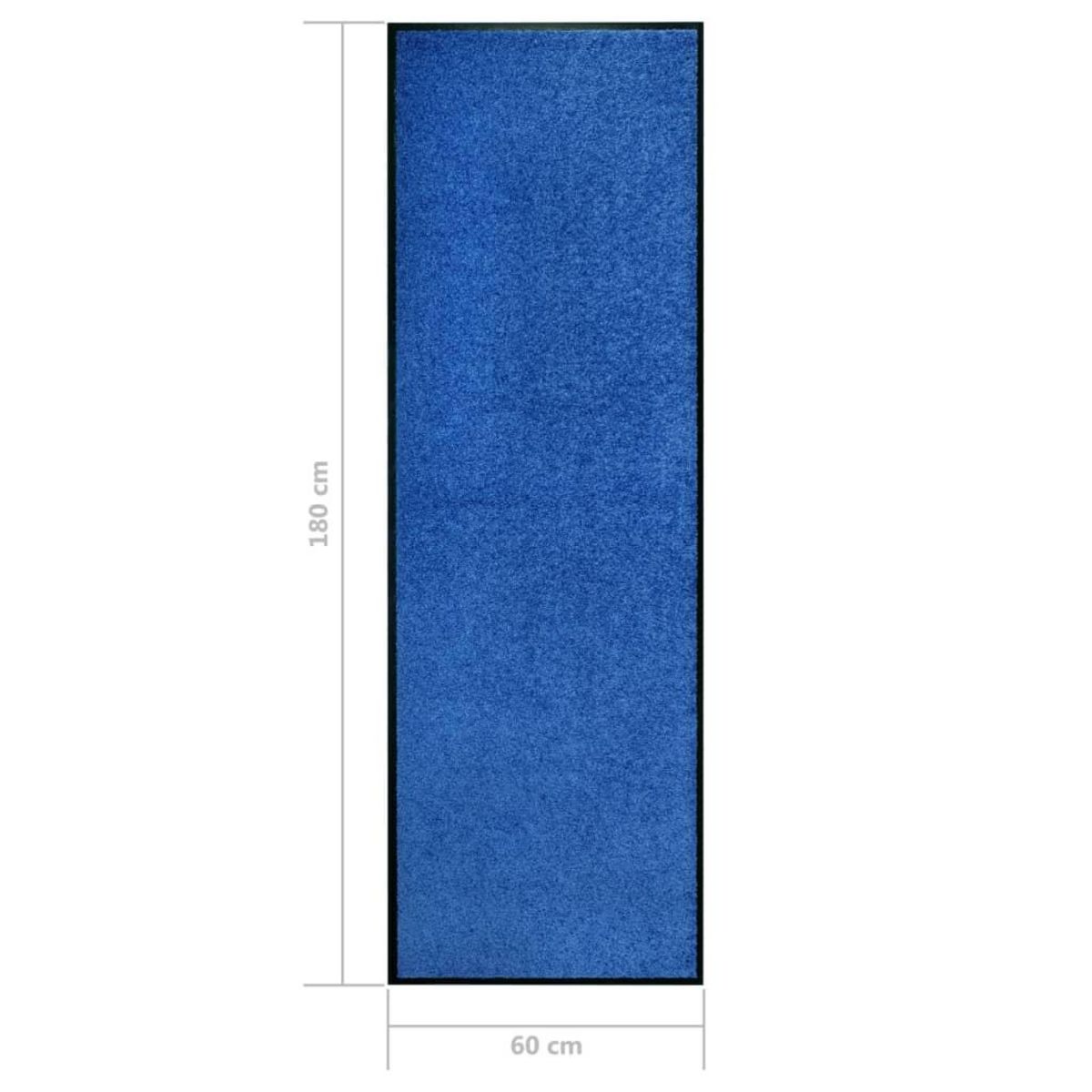 VIDAXL Paillasson lavable Bleu 60x180 cm