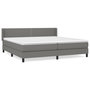 Voir la diapositive 1 : VIDAXL Sommier a lattes de lit avec matelas Gris fonce 200x200cm Tissu