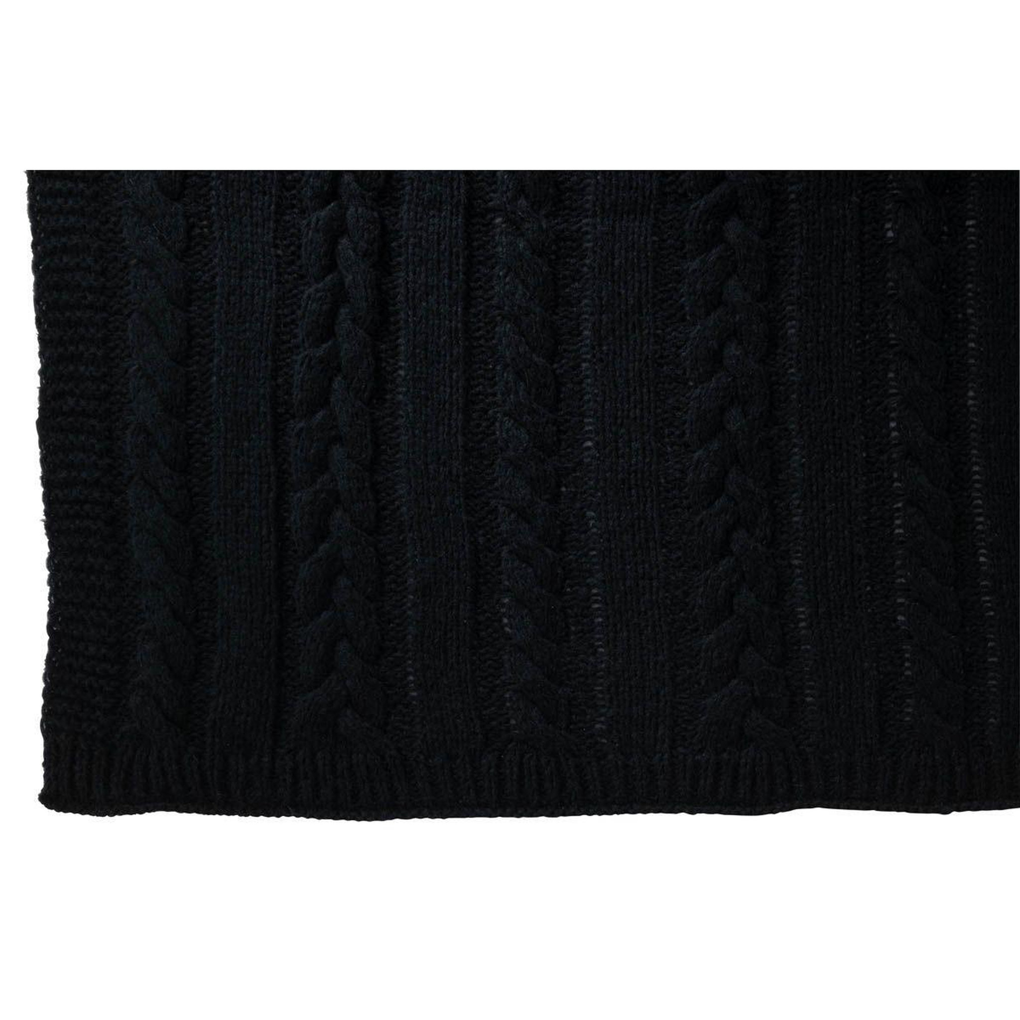 Voir la diapositive 3 : J-LINE Plaid uni tricoté  twist  130x180cm noir