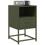 Voir la diapositive 4 : VIDAXL Table de chevet vert olive 36x39x60,5 cm acier