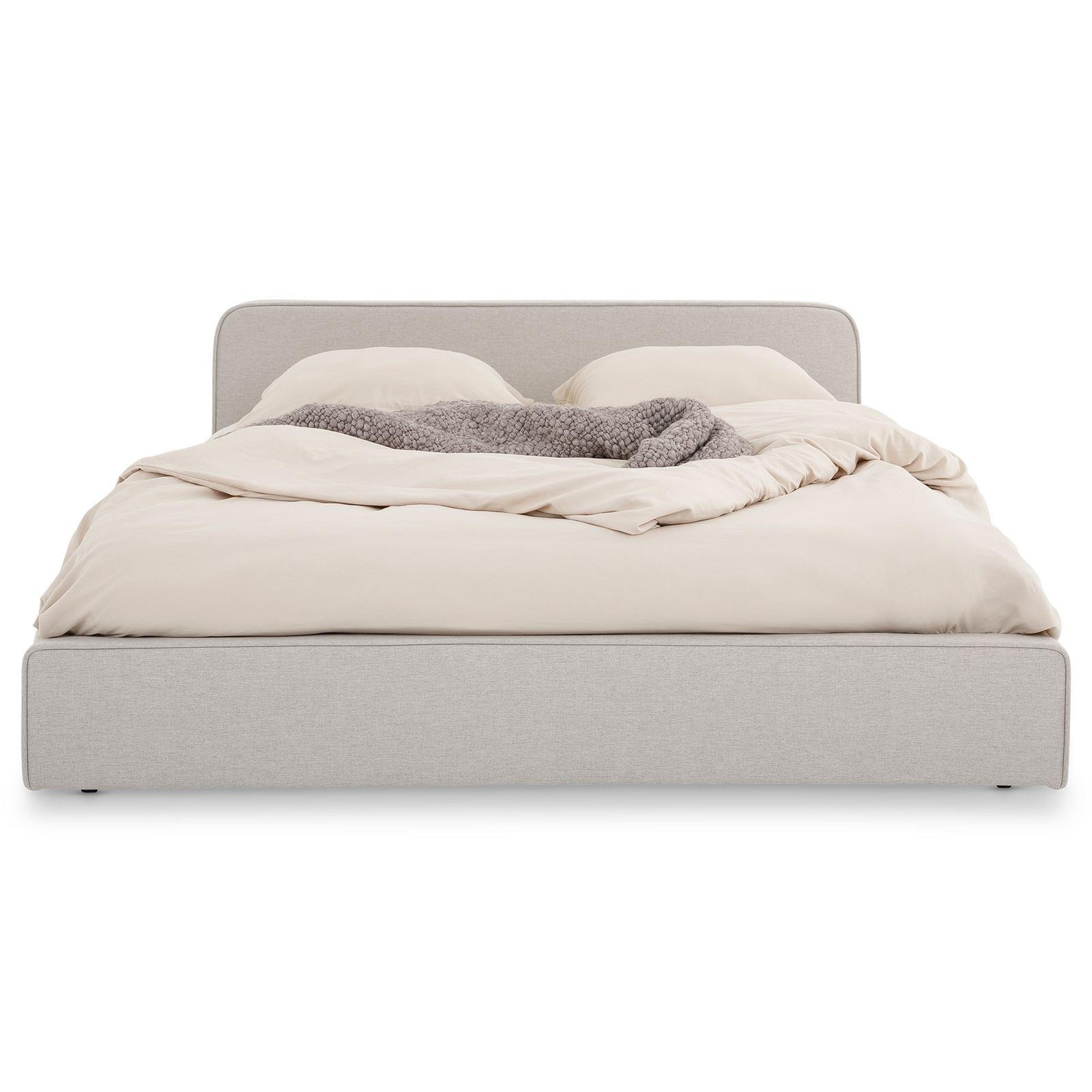 Voir la diapositive 1 : IDIMEX Lit double belarti 140 x 190 cm rembourré, revêtement en tissu