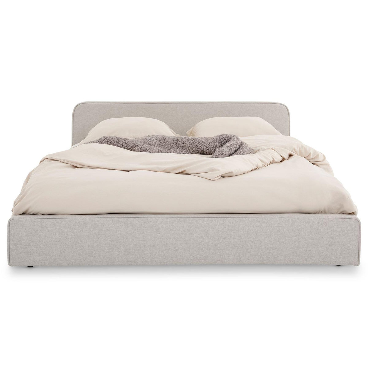 IDIMEX Lit double BELARTI 140 x 190 cm rembourré, revêtement en tissu