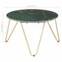 Voir la diapositive 4 : VIDAXL Table basse Vert 65x65x42 cm Pierre veritable et texture marbre