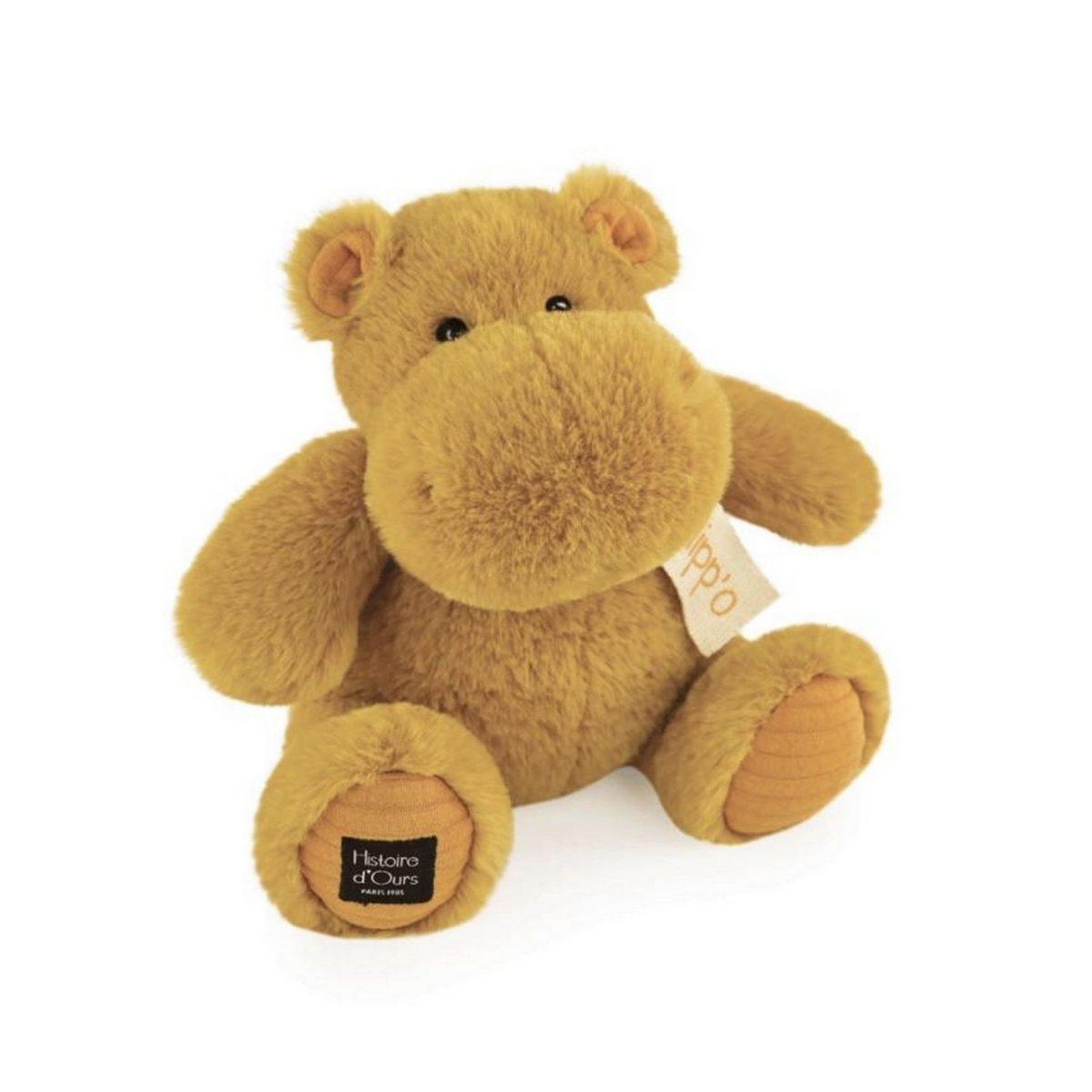 Histoire D'Ours Peluche hippo jaune ocre - 25 cm - histoire d ours