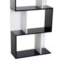 HOMCOM Bibliothèque étagère meuble de rangement design contemporain en S 5 étagères 60L x 24l x 185H cm noir blanc