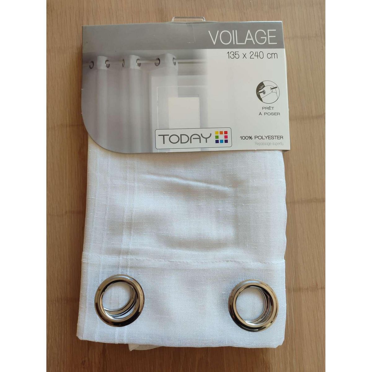 Today Voilage Elégance - 135 x 240 cm - Blanc
