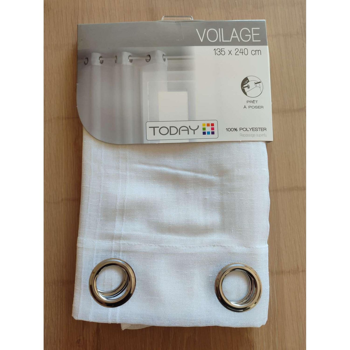 Today Voilage Elégance - 135 x 240 cm - Blanc