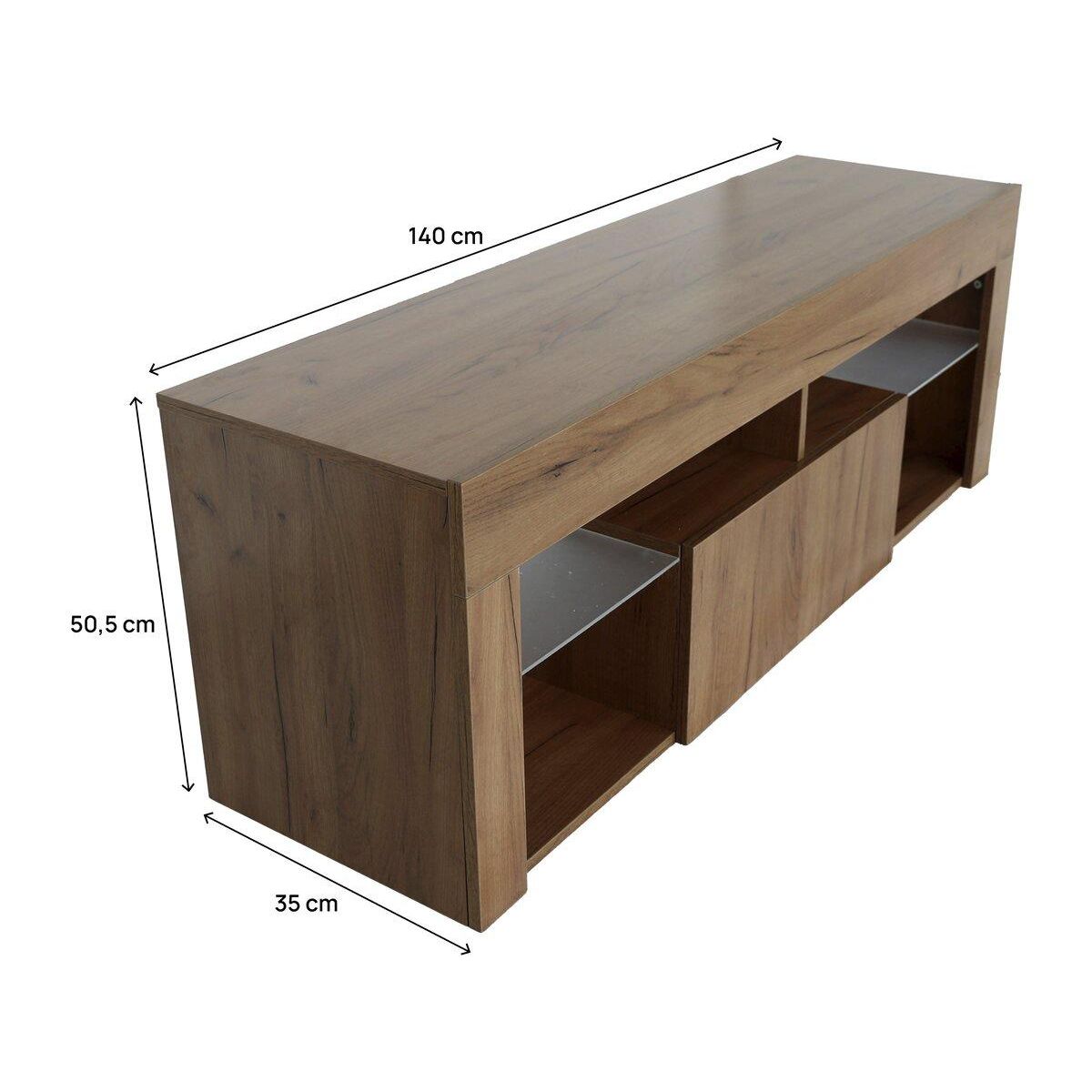 Habitat et Jardin Meuble TV design bois  Hugo  - 140 x 40 x 50 cm - Marron