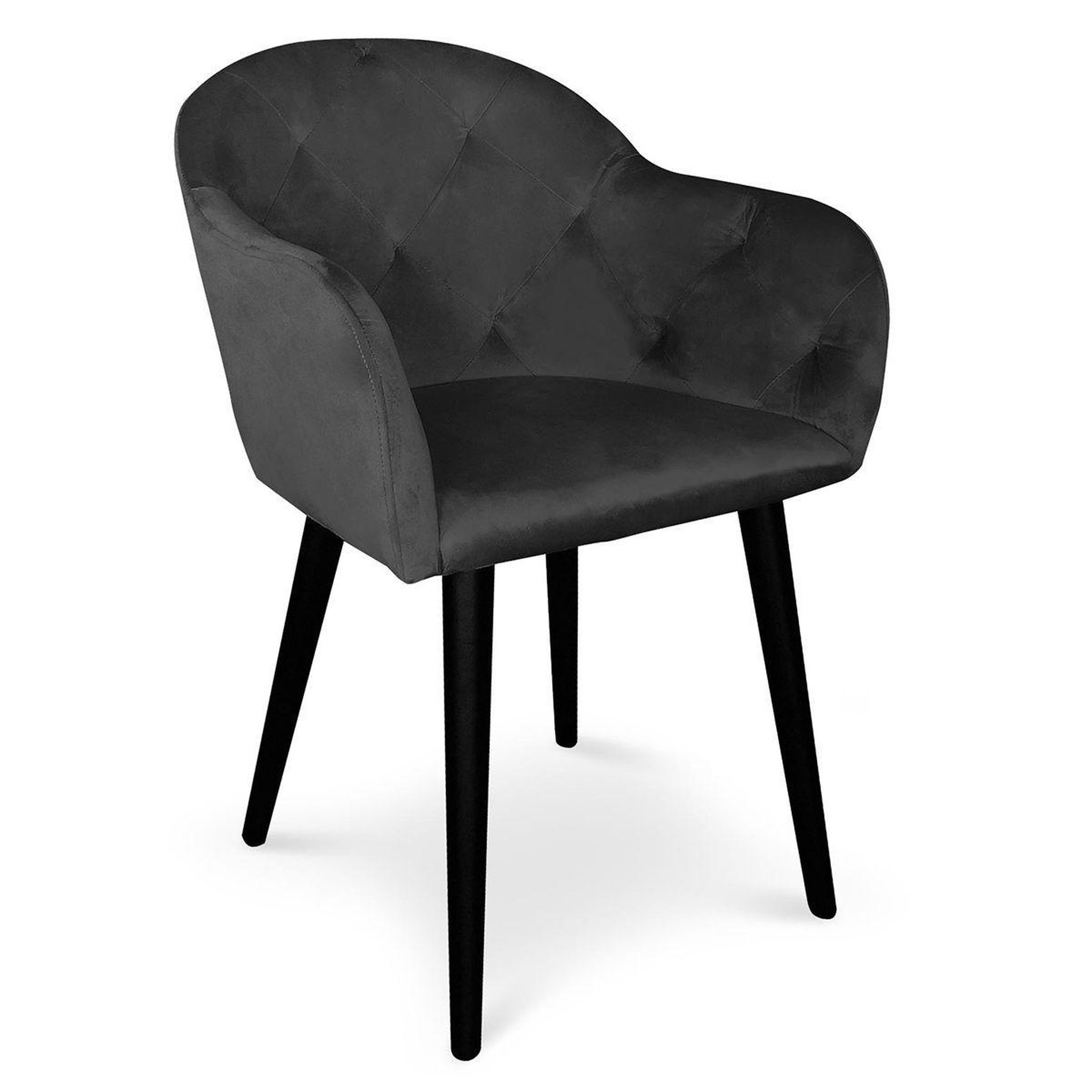 Paris Prix Fauteuil design en velours  glany  81cm noir
