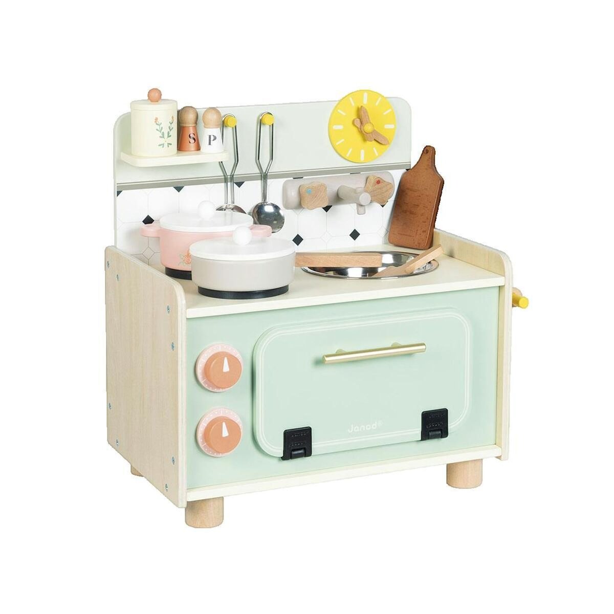 JANOD Jeu de cuisine Janod Cuisine rétro en bois pastel