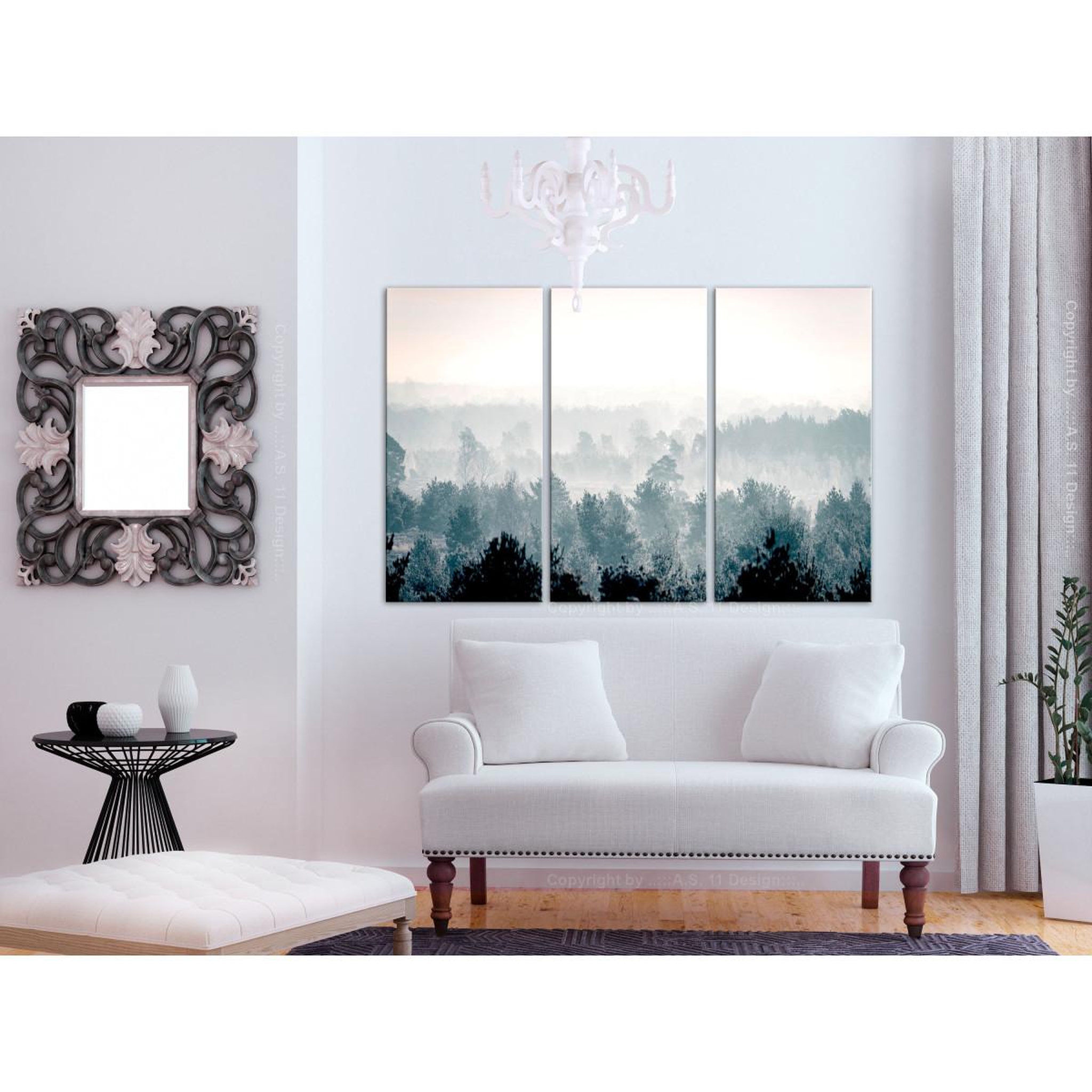 Voir la diapositive 2 : Paris Prix Tableau imprimé 3 panneaux  winter forest