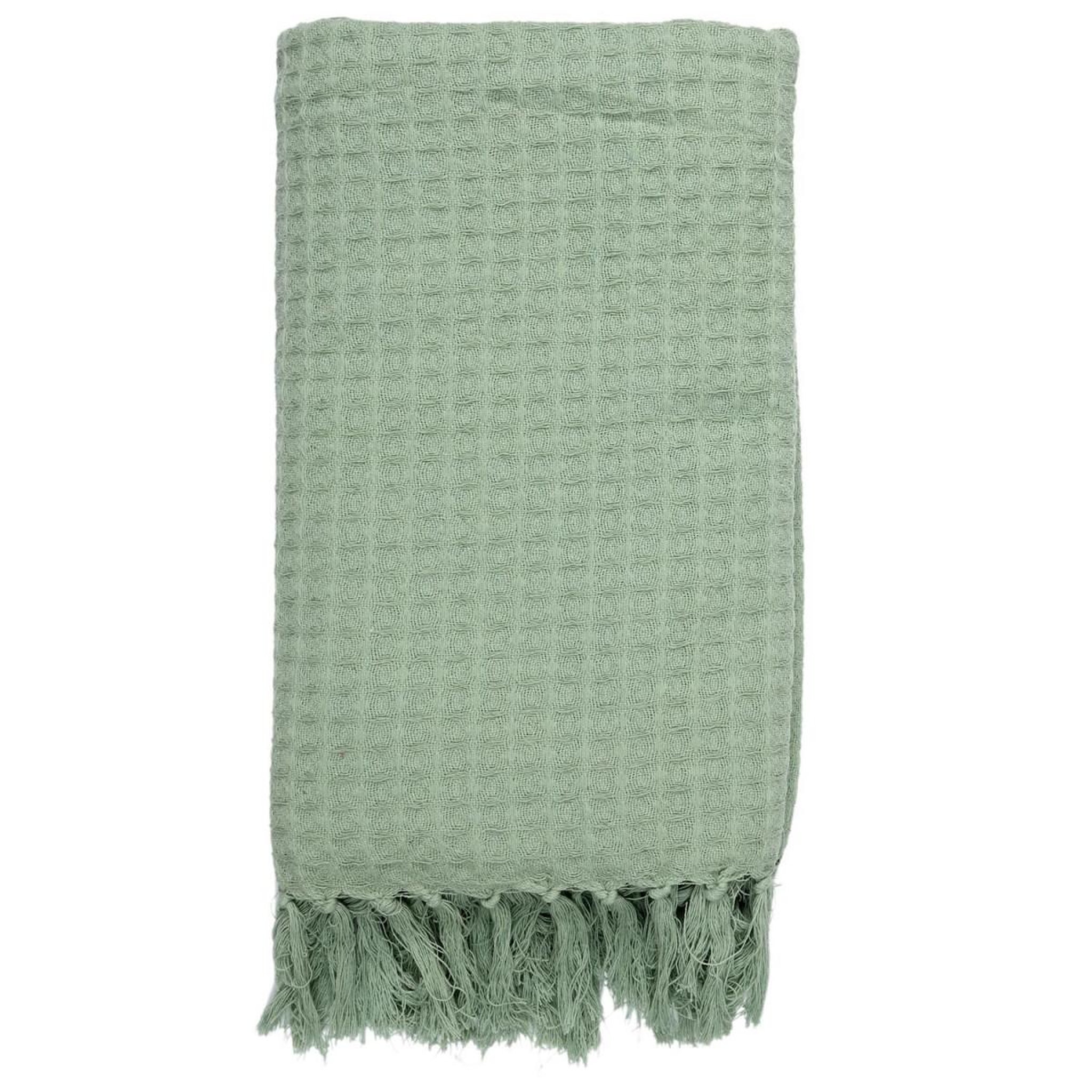 Voir la diapositive 2 : The Home Deco Factory Jeté de canapé  gaufré  130x160cm vert d'eau