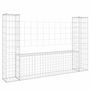 Voir la diapositive 2 : VIDAXL Panier de gabion en forme de U avec 2 poteaux Fer 140x20x100 cm