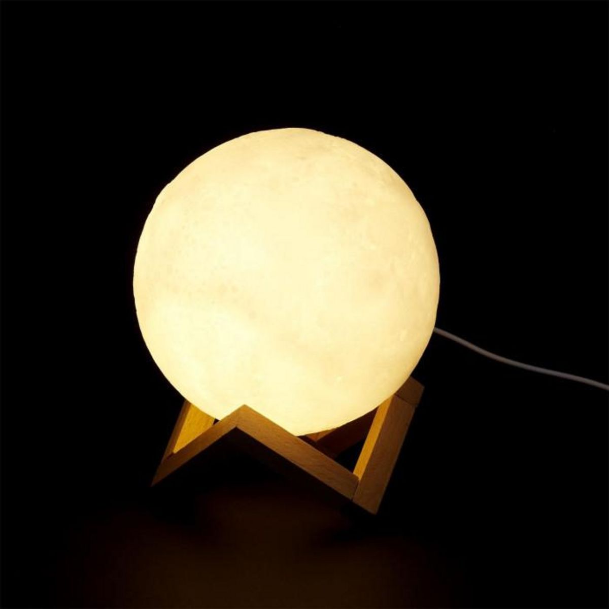 Paris Prix Lampe à Poser Tactile  Lune  15cm Blanc