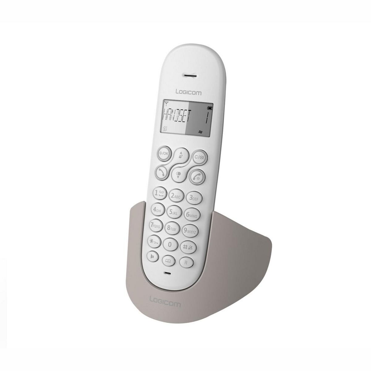 LOGICOM Téléphone fixe sans fil avec répondeur LUNA 155T Taupe pas cher 