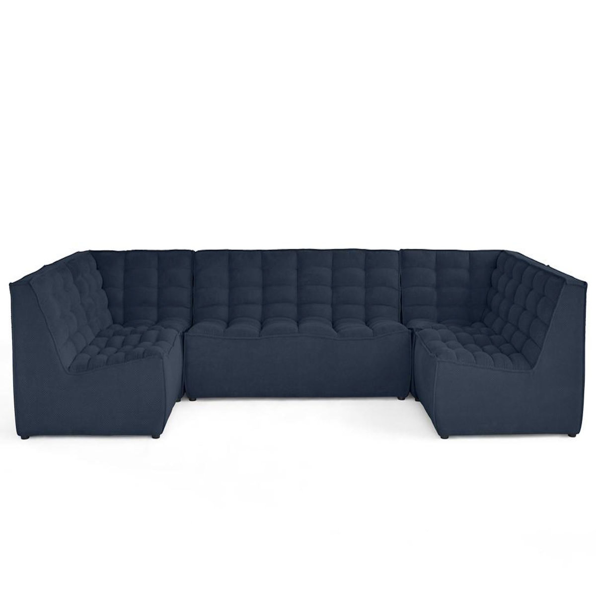 LISA DESIGN Ellie - canapé modulable panoramique 7 places en velours texturé