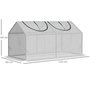 Voir la diapositive 3 : OUTSUNNY Mini serre de jardin serre à tomates 120 x 60 x 60 cm 2 fenêtres zippées enroulables acier thermolaqué PE haute densité blanc