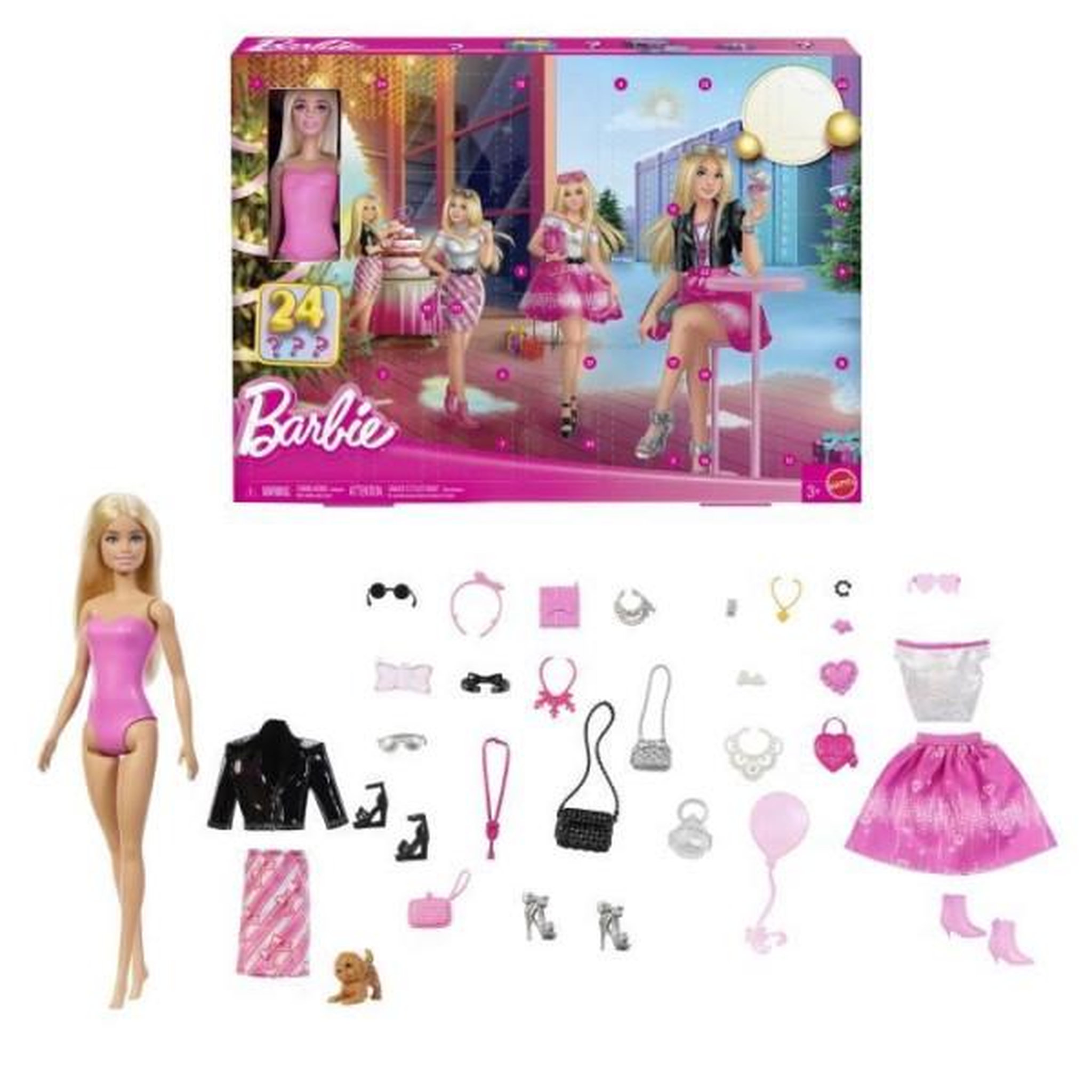 Voir la diapositive 5 : BARBIE Barbie - Calendrier de l'Avent - Avec 24 pieces et accessoires - Barbie - JFL63