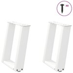 VIDAXL Pieds de table basse forme de U 2 pcs blanc 28x(42-43) cm acier