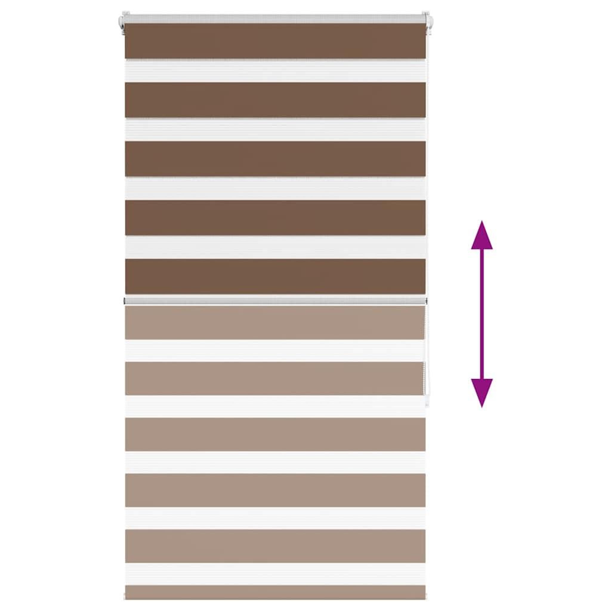 Voir la diapositive 5 : VIDAXL Store zebre marron 90x150 cm largeur du tissu 85,9 cm polyester