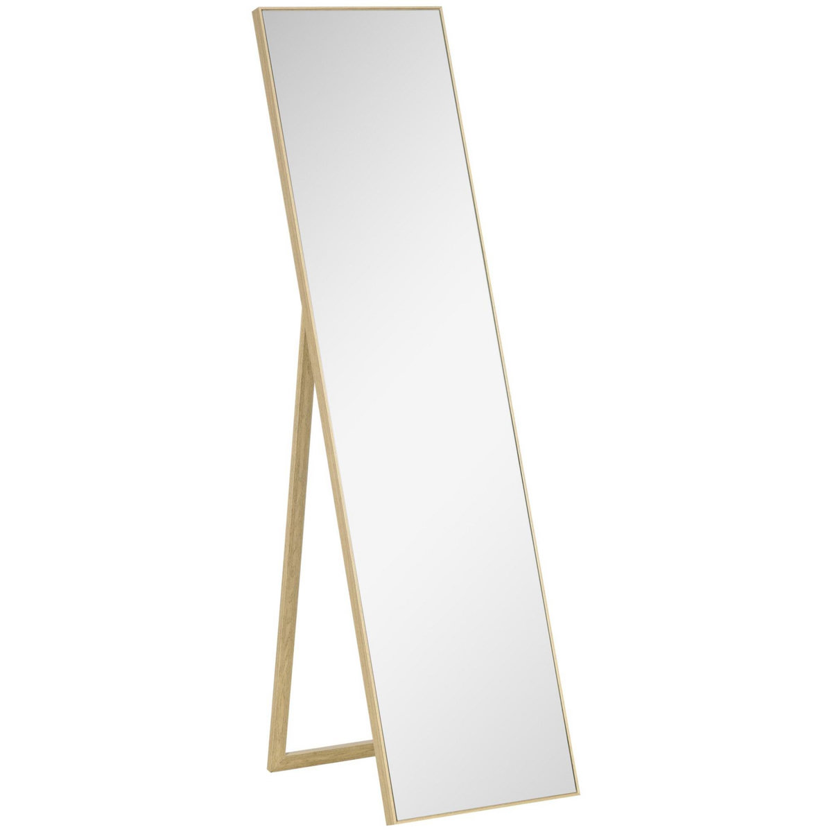 HOMCOM Miroir sur pied rectangulaire dim. 40L x 47l x 147H cm MDF aspect bois de chêne clair